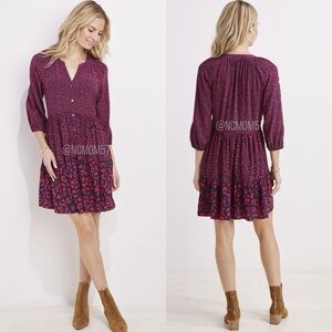 Vineyard Vines Red Blue Leopard Tiered Dress